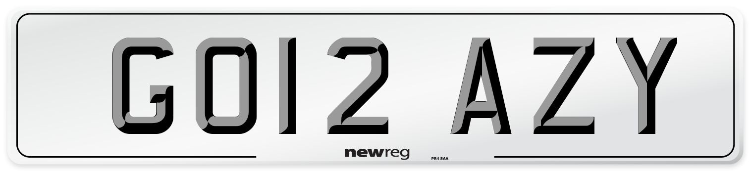 GO12 AZY Number Plate from New Reg